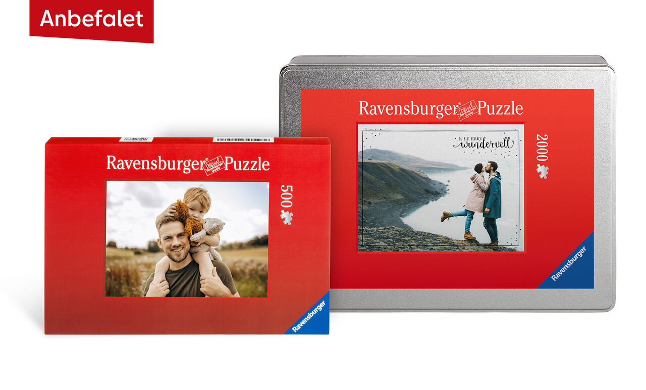 To Ravensburger puslespil med 500 og 2000 brikker i smukke indpakninger