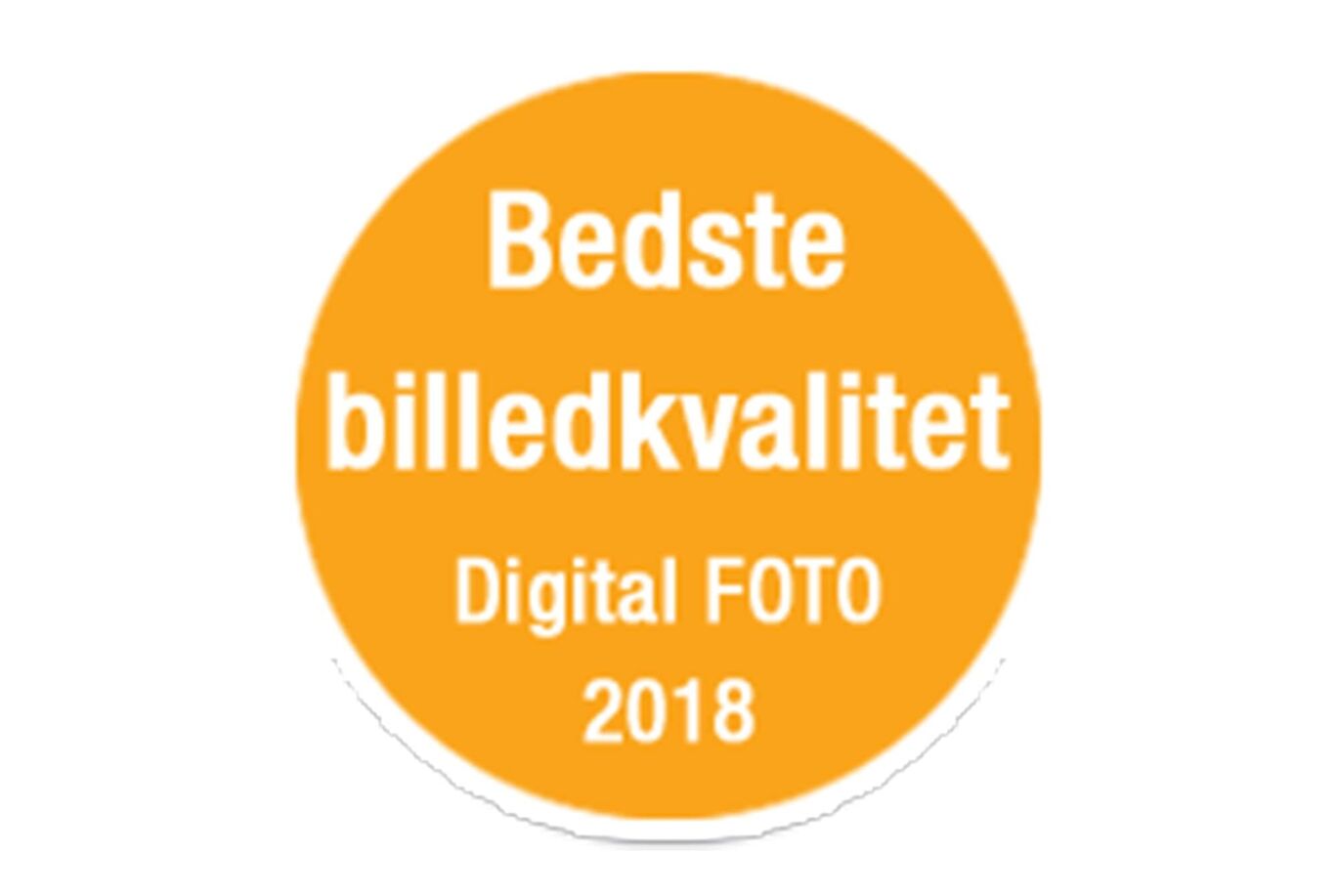 Udmærkelse for bedste billedkvalitet 2018 i orange.
