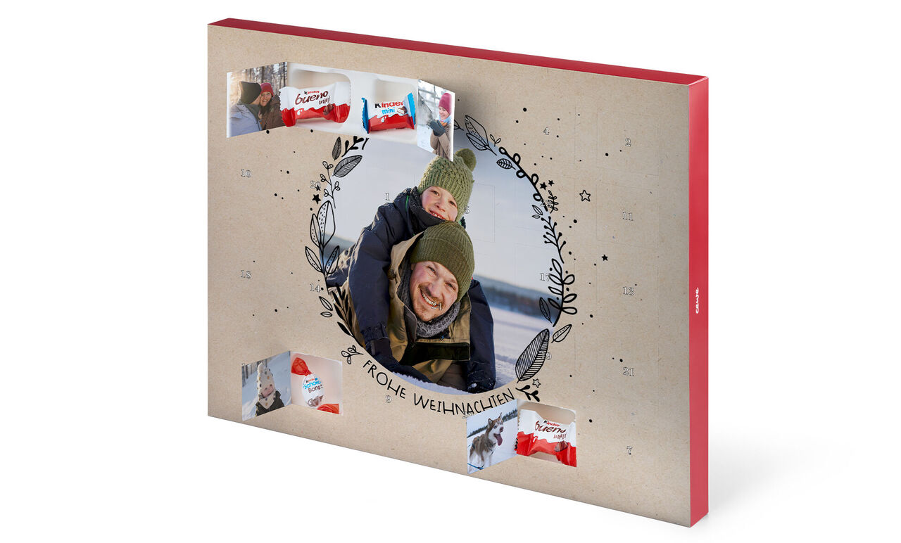 En smukt designet julegave i legende design med chokolade.