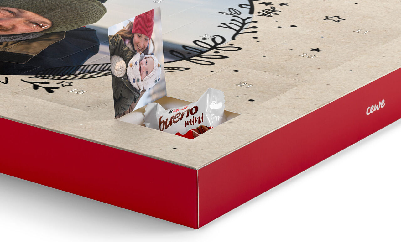 CEWE fotobog med festligt design og et wink