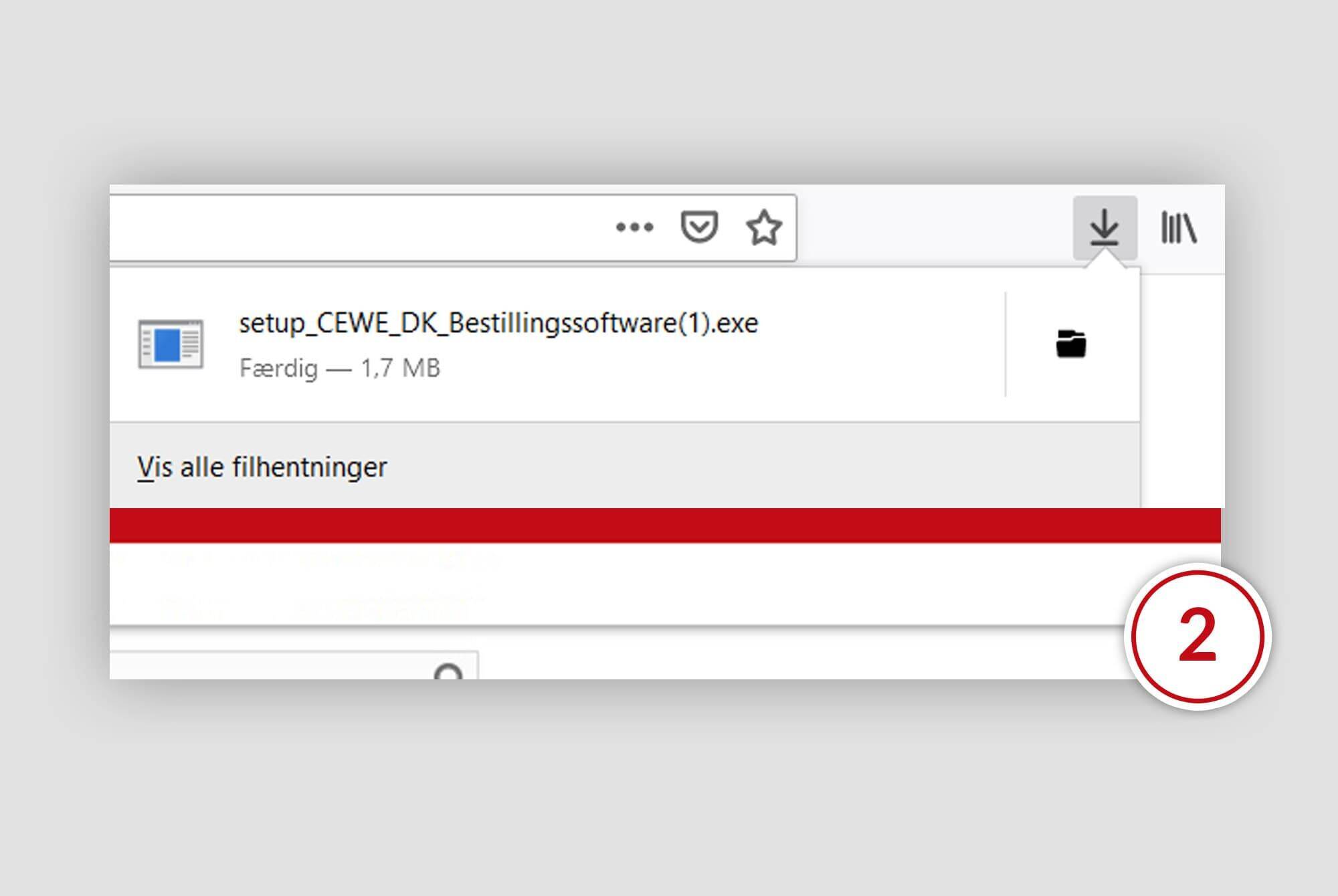Filen blev downloadet succesfuldt og vises i et downloadvindue.