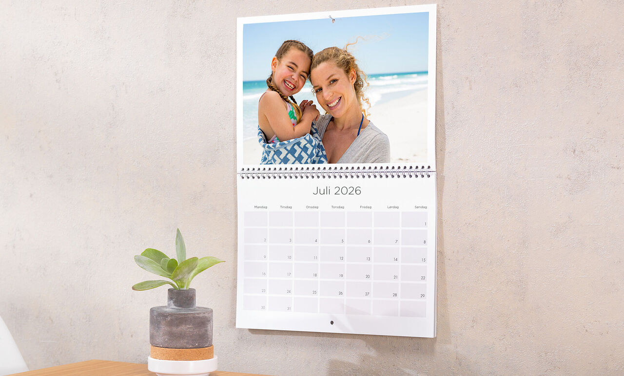 En smuk fotokalender med et minder fra ferien.