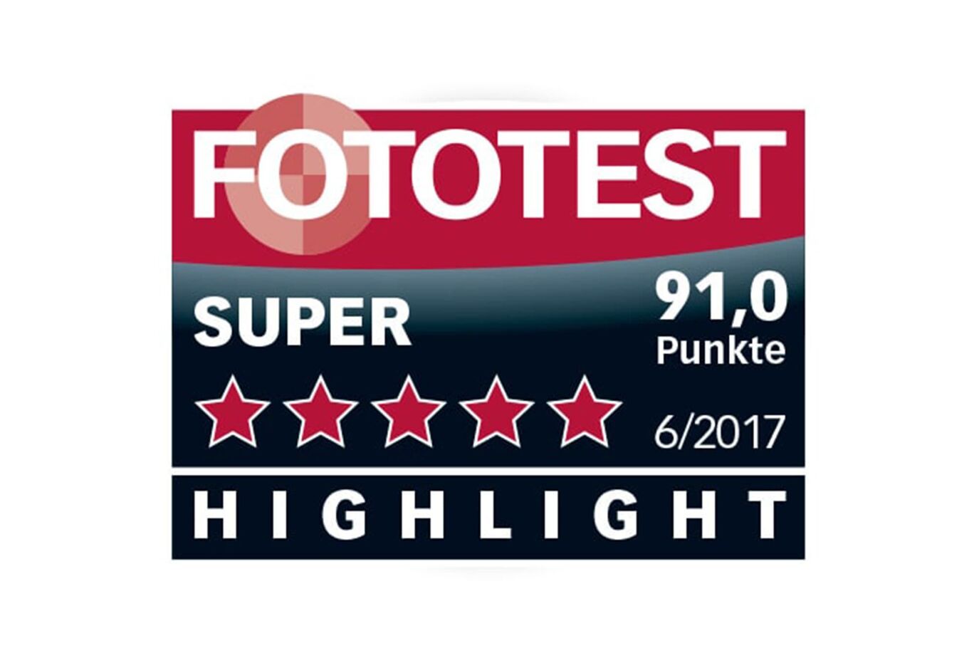 Udviklingsmærke fra Fototest med fem stjerner