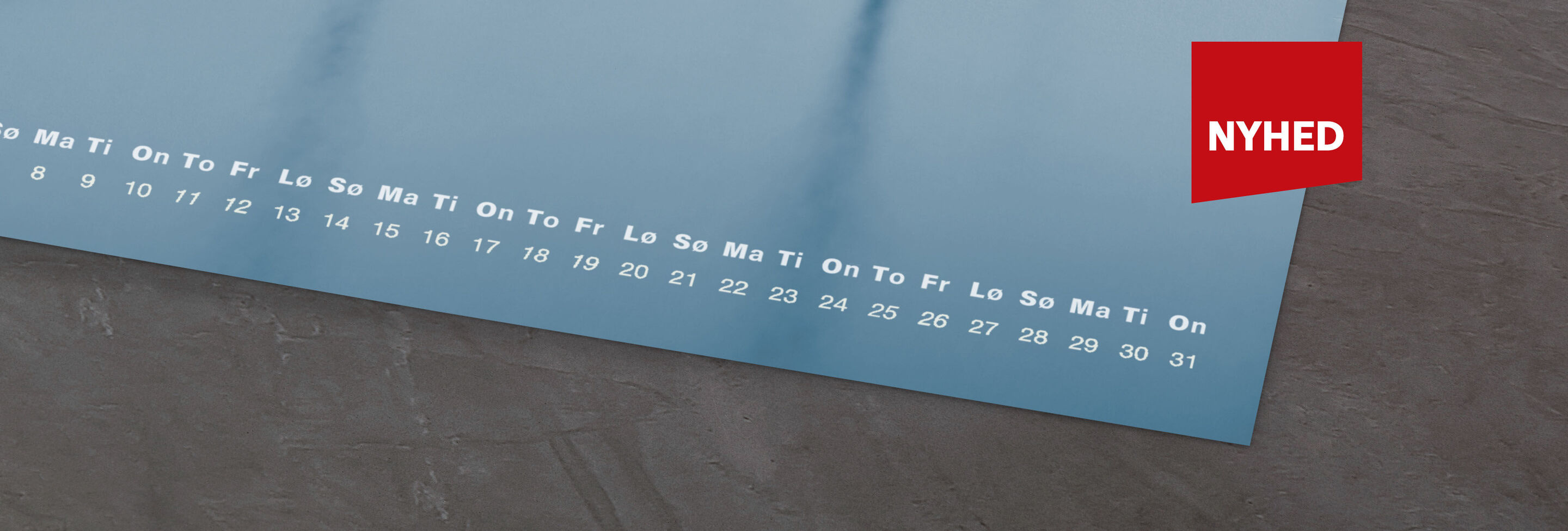 Kalender med afrundede hjørner, enkel og moderne design. Datoen er tydelig.