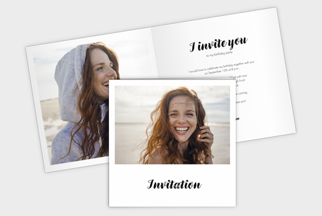 En invitation med et barnligt motiv, glad og indbydende udformet.