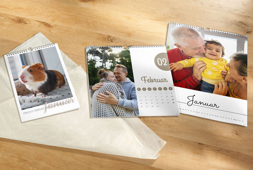 En kærligt designet fotokalender med minder.