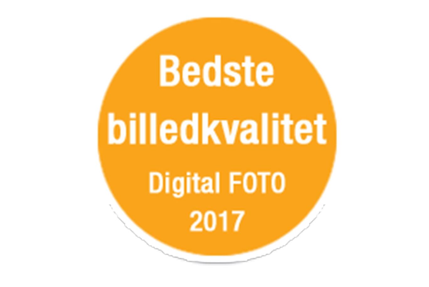 Udmærkelse for bedste billedkvalitet i 2017 på orange baggrund