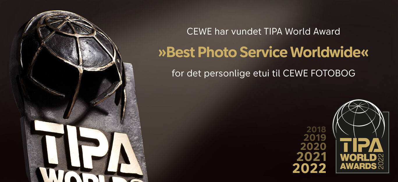 CEWE FOTOBOG TIPA World Award "Bedste Fotoservice Verdensomspændende" Udmærkelse.
