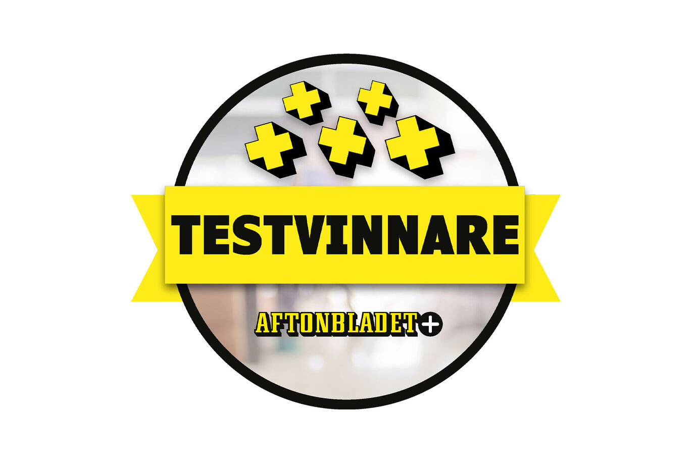 Billedet viser et prisstempel med påskriften 'TESTVINNARE' og Aftonbladets logo i gul og sort skrift.